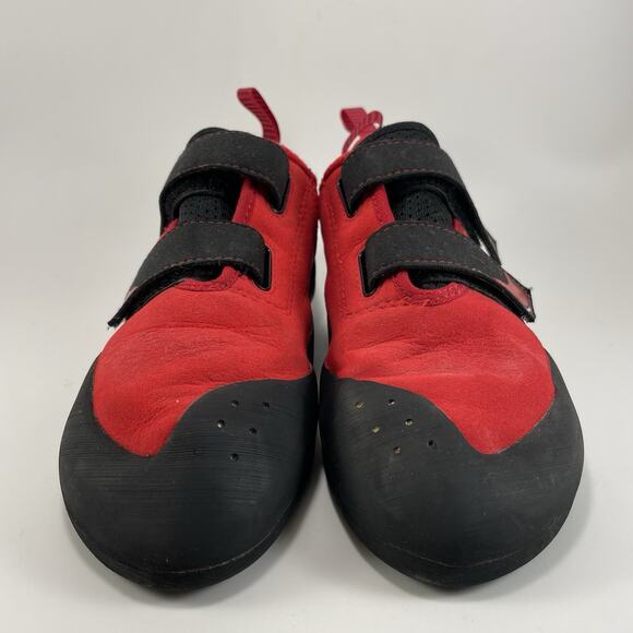 Climbx X Rave Dual Strap Sport Climbing Shoes Mens Size 10 Red Suede, Hook Loop - Picture 2 of 9